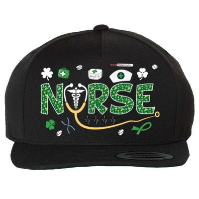 Irish Nurse Stethoscope Leopard St Patricks Day Nurses Scrub Cool Gift Wool Snapback Cap