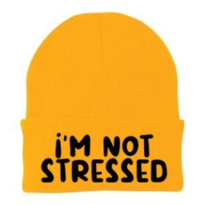 IM Not Stressed I Funny White Lie Party Gift Knit Cap Winter Beanie