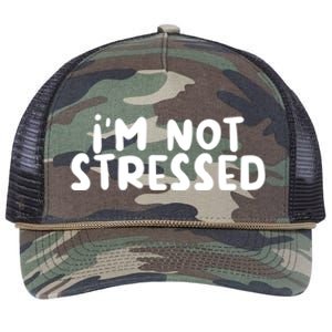 IM Not Stressed I Funny White Lie Party Gift Retro Rope Trucker Hat Cap