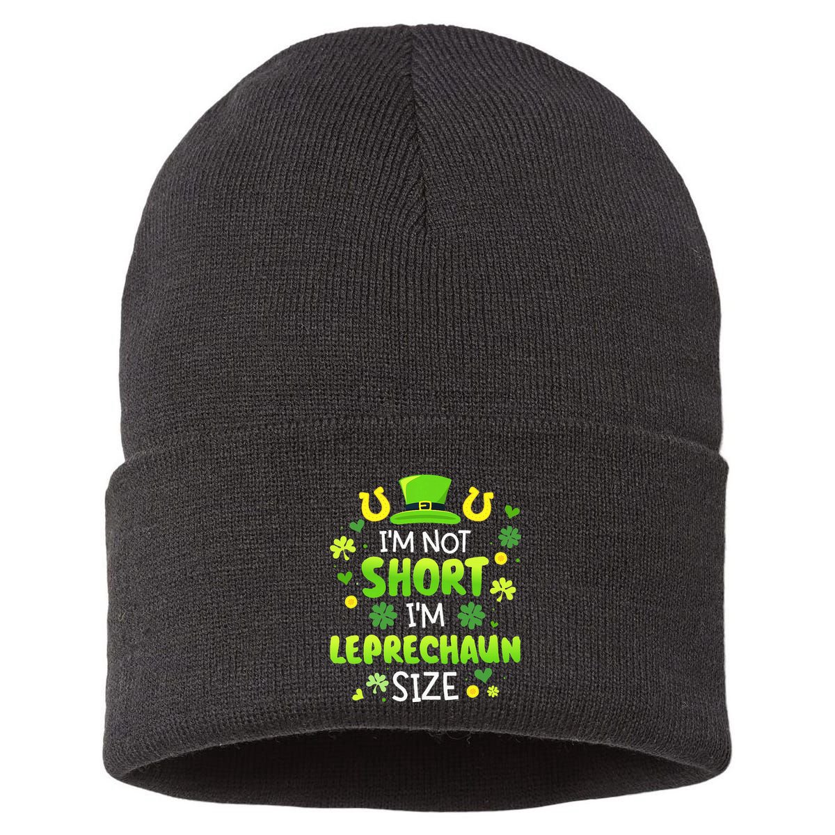 Im Not Short Im Leprechaun Size St Patricks Day Sustainable Knit Beanie