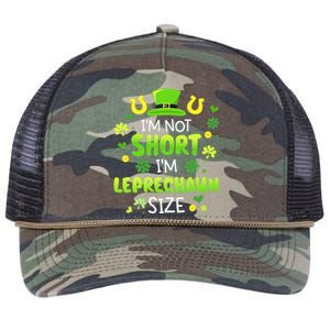 Im Not Short Im Leprechaun Size St Patricks Day Retro Rope Trucker Hat Cap