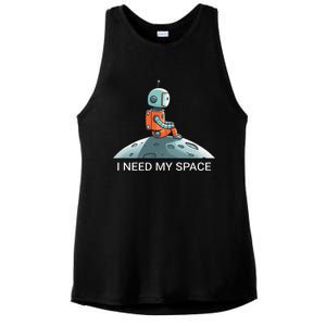 I Need Space Graphic Saying Ladies PosiCharge Tri-Blend Wicking Tank