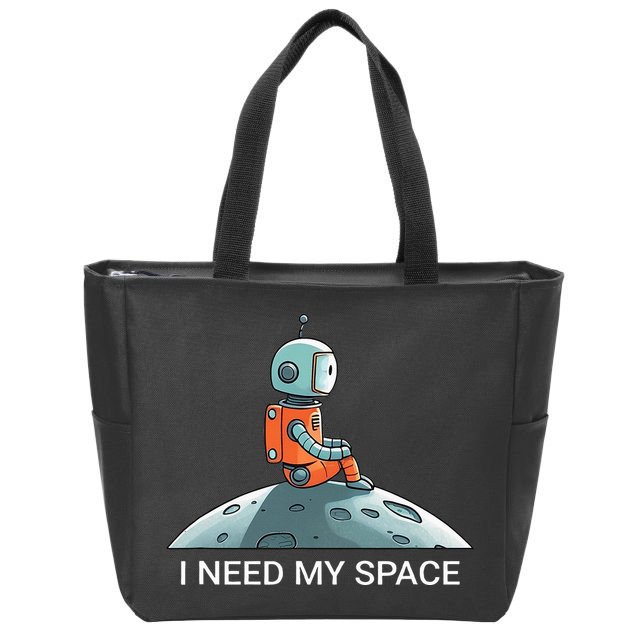I Need Space Graphic Saying Zip Tote Bag