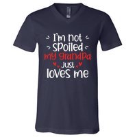 Im Not Spoiled My Grandpa Loves Me Funny Best Friend V-Neck T-Shirt