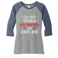 Im Not Spoiled My Grandpa Loves Me Funny Best Friend Women's Tri-Blend 3/4-Sleeve Raglan Shirt