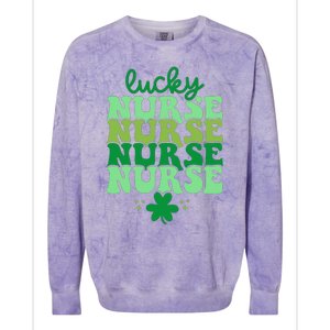 Irish Nurse St Patricks Day Shamrock Stethocsope Colorblast Crewneck Sweatshirt