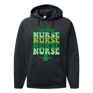 Irish Nurse St Patricks Day Shamrock Stethocsope Performance Fleece Hoodie