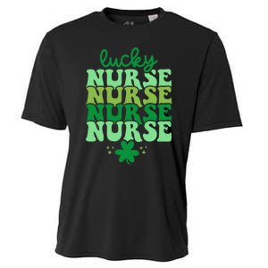 Irish Nurse St Patricks Day Shamrock Stethocsope Cooling Performance Crew T-Shirt