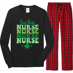 Irish Nurse St Patricks Day Shamrock Stethocsope Long Sleeve Pajama Set