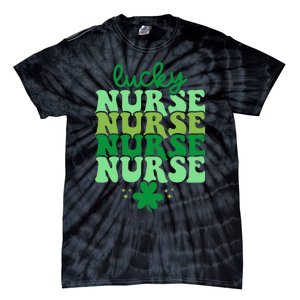 Irish Nurse St Patricks Day Shamrock Stethocsope Tie-Dye T-Shirt