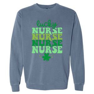 Irish Nurse St Patricks Day Shamrock Stethocsope Garment-Dyed Sweatshirt