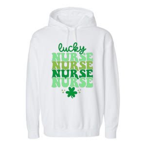 Irish Nurse St Patricks Day Shamrock Stethocsope Garment-Dyed Fleece Hoodie