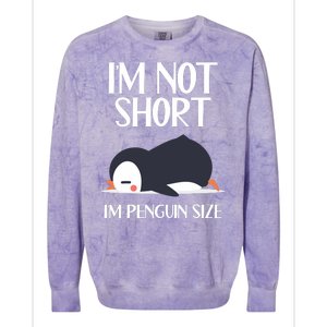 Im Not Short Im Penguin Size Funny Colorblast Crewneck Sweatshirt