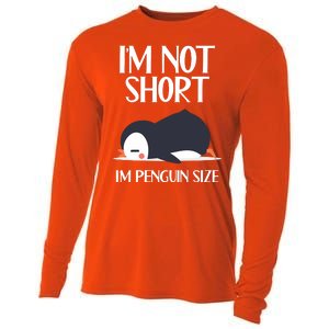 Im Not Short Im Penguin Size Funny Cooling Performance Long Sleeve Crew