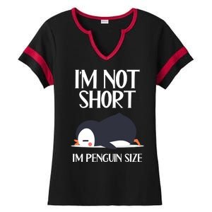 Im Not Short Im Penguin Size Funny Ladies Halftime Notch Neck Tee