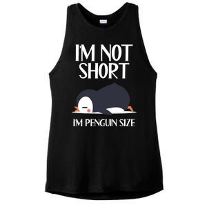 Im Not Short Im Penguin Size Funny Ladies PosiCharge Tri-Blend Wicking Tank