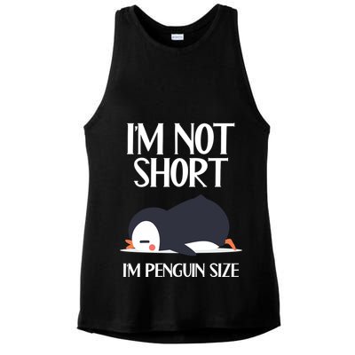Im Not Short Im Penguin Size Funny Ladies PosiCharge Tri-Blend Wicking Tank