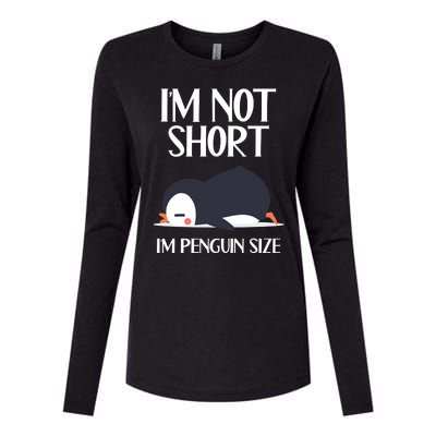 Im Not Short Im Penguin Size Funny Womens Cotton Relaxed Long Sleeve T-Shirt