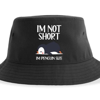 Im Not Short Im Penguin Size Funny Sustainable Bucket Hat