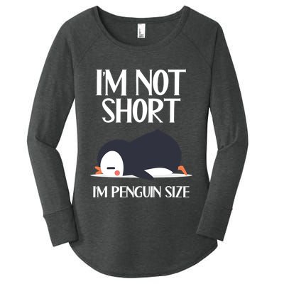 Im Not Short Im Penguin Size Funny Women's Perfect Tri Tunic Long Sleeve Shirt
