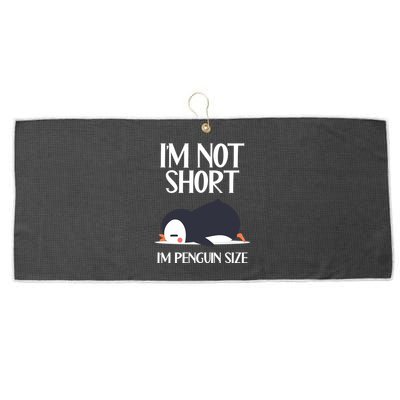 Im Not Short Im Penguin Size Funny Large Microfiber Waffle Golf Towel