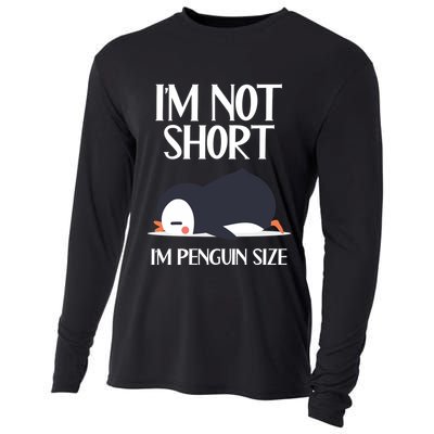 Im Not Short Im Penguin Size Funny Cooling Performance Long Sleeve Crew