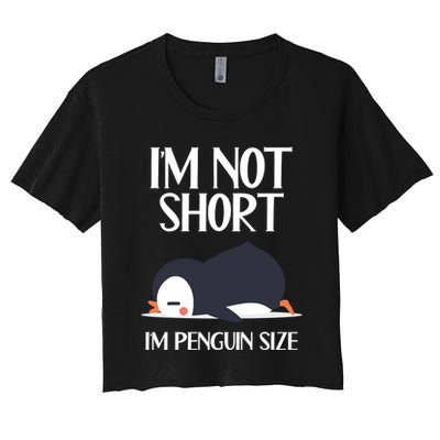 Im Not Short Im Penguin Size Funny Crop Top