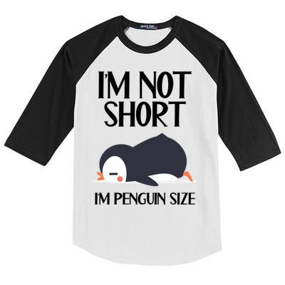 Im Not Short Im Penguin Size Funny Kids Colorblock Raglan Jersey