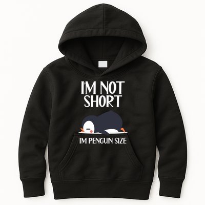 Im Not Short Im Penguin Size Funny Kids Hoodie