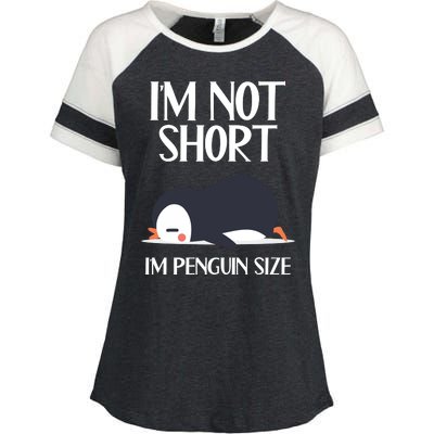 Im Not Short Im Penguin Size Funny Enza Ladies Jersey Colorblock Tee