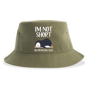 Im Not Short Im Penguin Size Funny Sustainable Bucket Hat