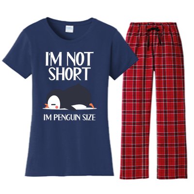 Im Not Short Im Penguin Size Funny Women's Flannel Pajama Set