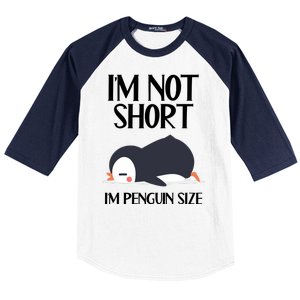 Im Not Short Im Penguin Size Funny Baseball Sleeve Shirt