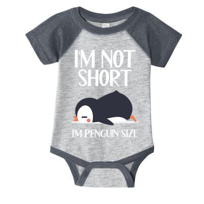 Im Not Short Im Penguin Size Funny Infant Baby Jersey Bodysuit
