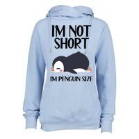 Im Not Short Im Penguin Size Funny Womens Funnel Neck Pullover Hood