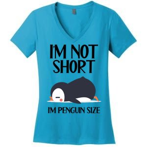 Im Not Short Im Penguin Size Funny Women's V-Neck T-Shirt