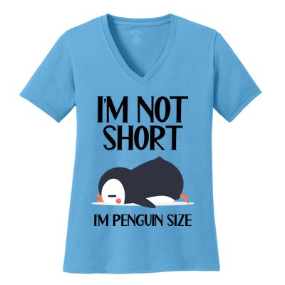 Im Not Short Im Penguin Size Funny Women's V-Neck T-Shirt