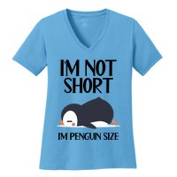 Im Not Short Im Penguin Size Funny Women's V-Neck T-Shirt