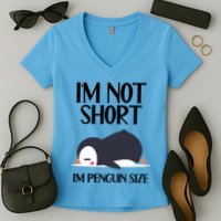 Im Not Short Im Penguin Size Funny Women's V-Neck T-Shirt