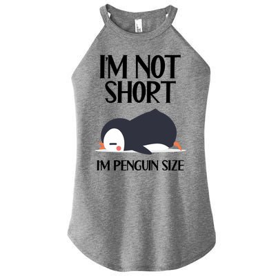 Im Not Short Im Penguin Size Funny Women's Perfect Tri Rocker Tank