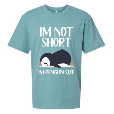 Im Not Short Im Penguin Size Funny Sueded Cloud Jersey T-Shirt