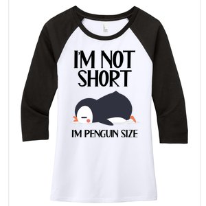 Im Not Short Im Penguin Size Funny Women's Tri-Blend 3/4-Sleeve Raglan Shirt