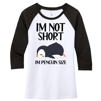 Im Not Short Im Penguin Size Funny Women's Tri-Blend 3/4-Sleeve Raglan Shirt