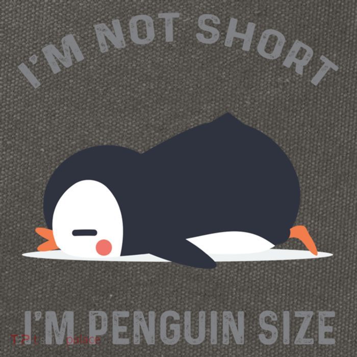 IM Not Short IM Penguin Size Cute Penguin Lover Great Gift Cotton Canvas Backpack