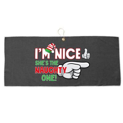 IM Nice SheS The Naughty One ! Funny Novelty Christmas Cute Gift Large Microfiber Waffle Golf Towel