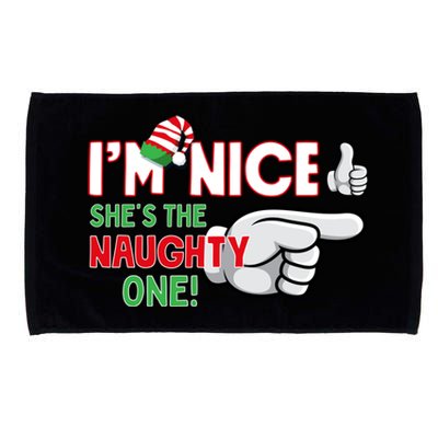 IM Nice SheS The Naughty One ! Funny Novelty Christmas Cute Gift Microfiber Hand Towel