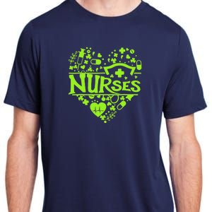 Irish Nurse Shamrock St Patricks Day Adult ChromaSoft Performance T-Shirt