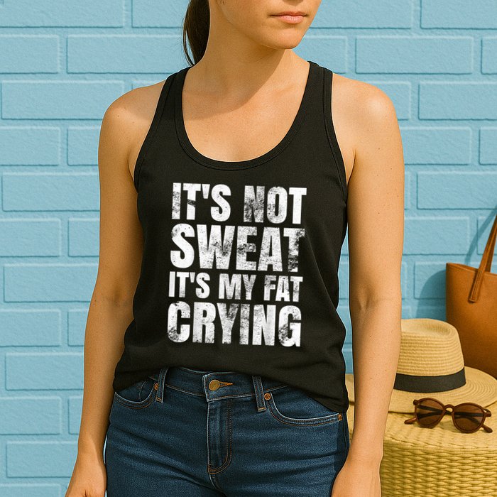 It's Not Sweat It's My Fat Crying Womens Tank Top