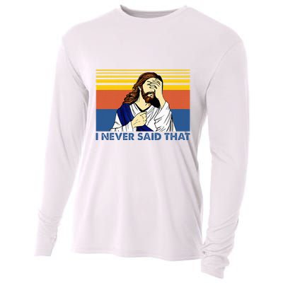 I Never Said That Funny Christian Church Jesus Music Funny Cooling Performance Long Sleeve Crew