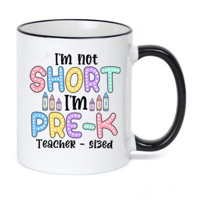 Im Not Short But Prek Teacher Sized 11oz Black Color Changing Mug